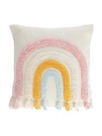 Housse de coussin 45x45 enfant Thaide, 95 % coton, 5 % polyester, Blanc, rose, bleu, orange, larg. 45 x long. 45 cm