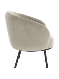 Samt-Cocktailsessel Babbla in Beige, Bezug: Samt (100 % Polyester), Gestell: Metall, beschichtet, Samt Beige, B 73 x T 68 cm