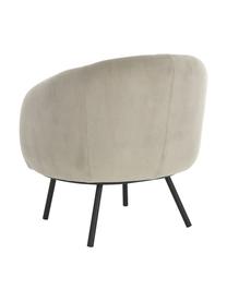 Fauteuil cocktail en velours beige Babbla, Velours beige, noir, larg. 73 x prof. 68 cm