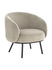 Sillón cóctel de terciopelo Babbla, Tapizado: terciopelo (100% poliéste, Estructura: metal recubierto, Terciopelo beige, negro, An 73 x F 68 cm