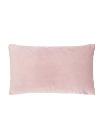 Fluwelen kussenhoes Lucie in roze met structuur-oppervlak, 100% fluweel (polyester), Roze, B 30 x L 50 cm