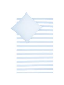 Dwustronna pościel z bawełny Lorena, Biały, jasny niebieski, 135 x 200 cm + 1 poduszka 80 x 80 cm
