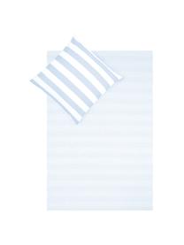 Dwustronna pościel z bawełny Lorena, Biały, jasny niebieski, 135 x 200 cm + 1 poduszka 80 x 80 cm