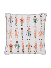 Designer Wende-Kissenhüllen-Set Nutcracker von Candice Gray, 2er-Set, 100 % Bio-Baumwolle, GOTS zertifiziert, Weiss, Bunt, B 45 x L 45 cm