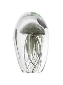 Deko-Objekt-Set Medusa, 2-tlg., Glas, durchgefärbt, Briefbeschwerer: TransparentQuallen: Graublau, Schwarz, Ø 8 x H 12 cm