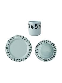 Sada snídaňového nádobí Numbers, 3 díly, Ecozen, Modrá, černá, Š 22 cm, V 7 cm