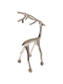 Figura decorativa artesanal ciervo Mistle, Aluminio, Plateado, An 14 x Al 27 cm