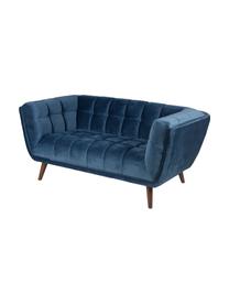 Samt-Sofa Beryl (2-Sitzer), Bezug: Polyestersamt 30.000 Sche, Füße: Walnussholz, lackiert, Korpus: Sperrholz, Samt Blau, B 164 x T 90 cm