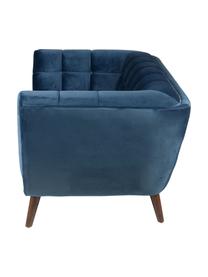 Samt-Sofa Beryl (2-Sitzer), Bezug: Polyestersamt 30.000 Sche, Füße: Walnussholz, lackiert, Korpus: Sperrholz, Samt Blau, B 164 x T 90 cm