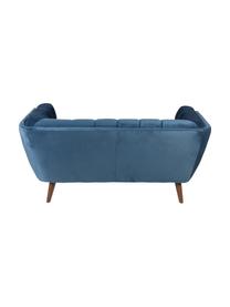 Samt-Sofa Beryl (2-Sitzer), Bezug: Polyestersamt 30.000 Sche, Füße: Walnussholz, lackiert, Korpus: Sperrholz, Samt Blau, B 164 x T 90 cm