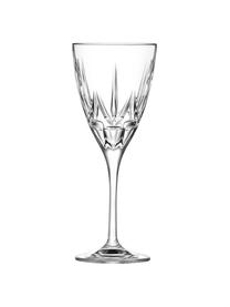 Copas de vino tinto de cristal con relieve Chic, 6 uds., Cristal Luxion, Transparente, Ø 9 x Al 22 cm, 360 ml