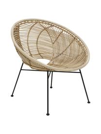 Sedia a poltrona in rattan Circles, Seduta: rattan, Gambe: metallo verniciato a polv, Rattan, Larg. 72 x Prof. 79 cm