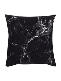 Federa arredo effetto marmo Malin, Modello in marmo, nero, Larg. 45 x Lung. 45 cm