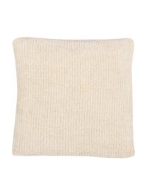 Housse de coussin en chenille douce blanc crème Beckett, 100 % polyester, Blanc crème, larg. 45 x long. 45 cm