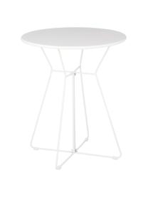 Table de balcon ronde en métal Bueno, Blanc