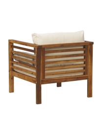 Garten-Loungesessel Bo, Gestell: Massives Akazienholz, geö, Beige,Dunkles Holz, B 72 x H 64 cm