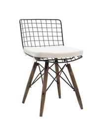 Silla Grid, Metal, madera de abeto, poliéster, Marrón, beige, An 56 x Al 92 cm