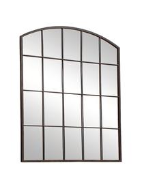 Wandspiegel Rockford met bruin metalen lijst, Frame: gecoat metaal, Donkerbruin, B 76 x H 91 cm