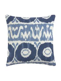 Kussenhoes Vinilo met batik print, 100% katoen, Blauw, wit, 45 x 45 cm