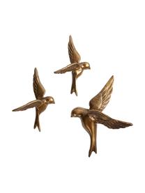 Wandobjekt-Set Birds, 3-tlg., Aluminium, beschichtet, Goldfarben, Set mit verschiedenen Grössen