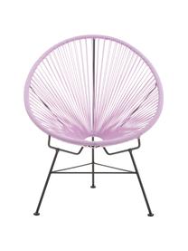 Loungesessel Bahia aus Kunststoff-Geflecht, Sitzfläche: Kunststoff, Gestell: Metall, pulverbeschichtet, Lavendel, B 81 x T 73 cm