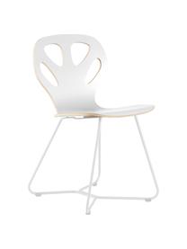 Silla de madera Maple, Asiento: madera contrachapada lami, Estructura: acero con pintura en polv, Blanco, An 51 cm x F 49 cm