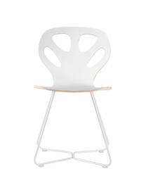 Krzesło z drewna Maple, Stelaż: stal malowana proszkowo, Biały, S 51 x G 49 cm