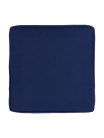 Wysoka poduszka siedziska na krzesło z bawełny Zoey, Ciemny niebieski, S 40 x D 40 cm