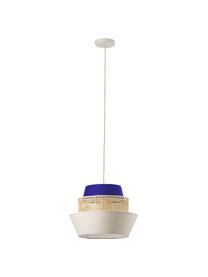 Suspension en cannage Klea, Beige clair, bleu foncé, Ø 41 x haut. 30 cm
