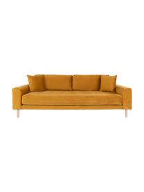 Sofa z aksamitu Andrew (3-osobowa), Tapicerka: aksamit poliestrowy 30 00, Nogi: drewno jodłowe, Musztardowy, S 210 x G 93 cm