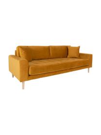 Sofa z aksamitu Andrew (3-osobowa), Tapicerka: aksamit poliestrowy 30 00, Nogi: drewno jodłowe, Musztardowy, S 210 x G 93 cm