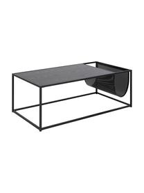 Mesa de centro Seaford, con revistero, Tablero: tablero de fibras de dens, Estructura: metal con pintura en polv, Negro, An 110 x F 60 cm