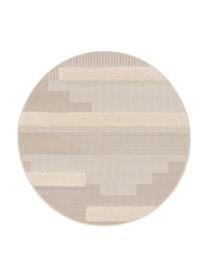 Tappeto rotondo da interno-esterno con effetto alto-basso Carlo, Retro: 100% polipropilene, Beige, tonalità marroni, Ø 160 cm (taglia L)