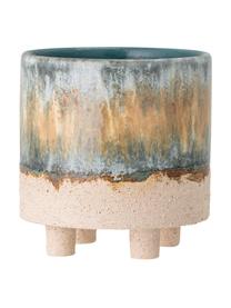 Petit cache-pot grès cérame Imoa, Grès cérame, Bleu, beige, Ø 16 x haut. 16 cm