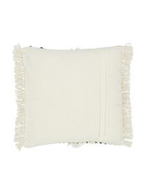 Kussenhoes Karen in crèmewit met decoratie, 100% katoen, Beige, wit, 45 x 45 cm