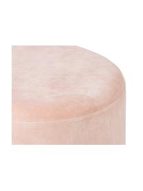 Puf de terciopelo Harlow, Tapizado: terciopelo de algodón, Rosa palo, plateado, Ø 38 x Al 42 cm