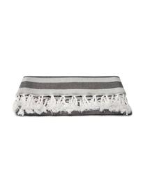 Telo fouta in cotone Shiva, Cotone
Qualità del tessuto leggero, 210 g/m², Nero, grigio, Larg. 90 x Lung. 180 cm