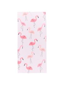 Leichtes Strandtuch Mina mit Flamingo-Motiv, 55% Polyester, 45% Baumwolle Sehr leichte Qualität, 340 g/m², Rosa, B 70 x L 150 cm