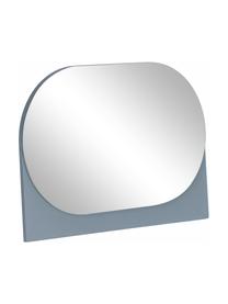 Ovale make-up spiegel Mica met grijze houten frame, Lijst: gecoat MDF, Grijs, B 23 cm x H 16 cm