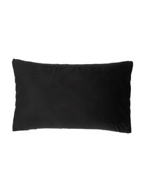 Housse de coussin en velours noir Lucie, 100 % velours de polyester, Noir, larg. 30 x long. 50 cm