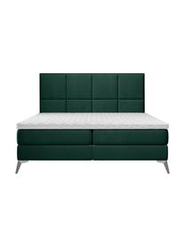 Boxspring postel  s úložným prostorem Cube, Odstíny zelené, 140 x 200 cm, stupeň tvrdosti H2