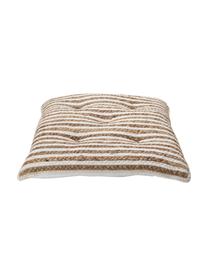 Coussin de chaise en jute Faeka, Brun, blanc, larg. 40 x long. 40 cm