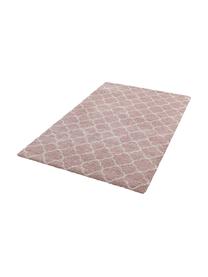 Hoogpolig vloerkleed Luna in roze/crèmekleur, Bovenzijde: 100% polypropyleen, Onderzijde: jute, Oudroze, crèmekleurig, B 80 x L 150 cm (maat XS)