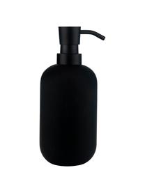Dosificador de jabón Lotus, Recipiente: cerámica, Dosificador: metal, Negro, Ø 8 x Al 18 cm