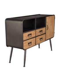 Commode style industriel Gin, Portes : bois de sapin Structure, poignées et pieds : gris