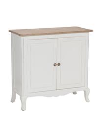 Mueble auxiliar artesanal Marsella, Blanco, marrón, An 96 x Al 91 cm