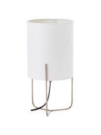 Malá nočná lampa Odin, Biela, mosadzné odtiene, Ø 15 x V 30 cm