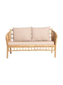 Salotto da giardino in bambù Vero 4 pz, Rivestimento: materiale sintetico, Marrone chiaro, beige, Set in varie misure