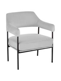 Fauteuil lounge en velours Zoe, Gris