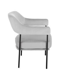 Fauteuil lounge en velours Zoe, Gris